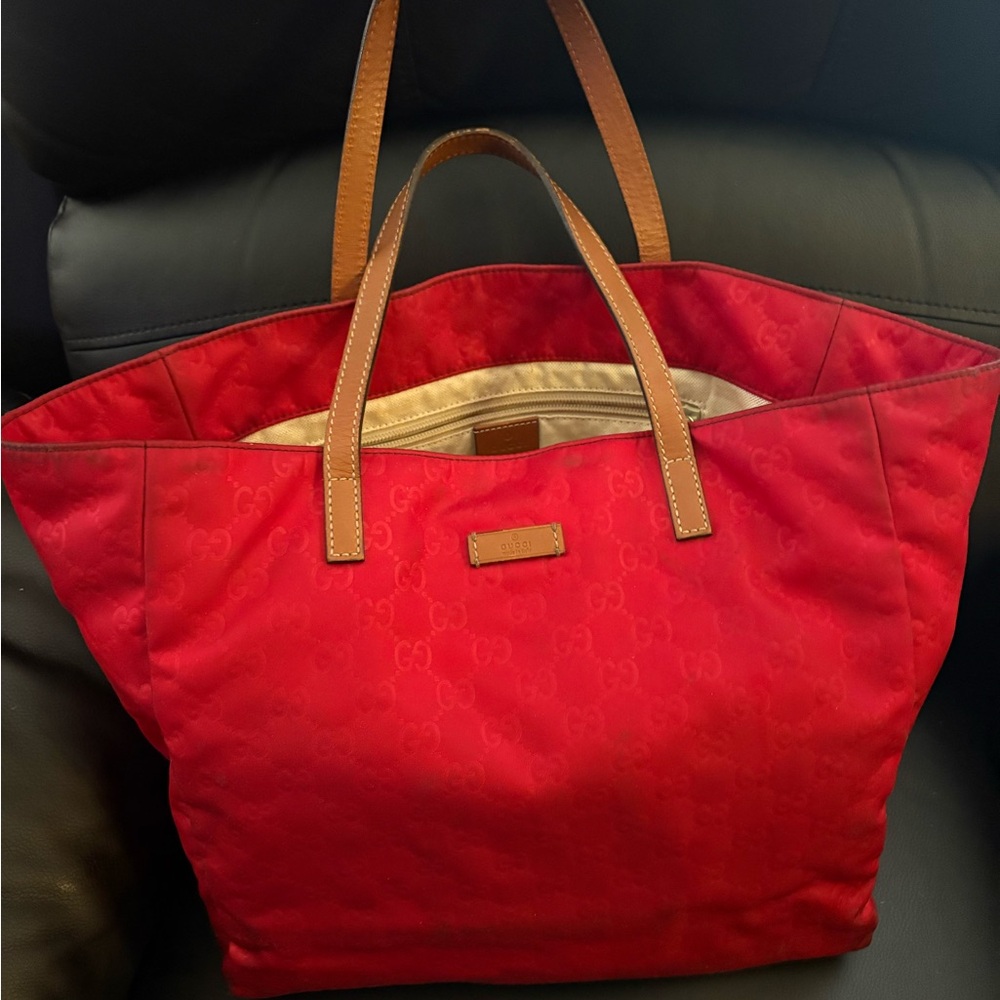 Gucci Vibrant Red Tote Bag